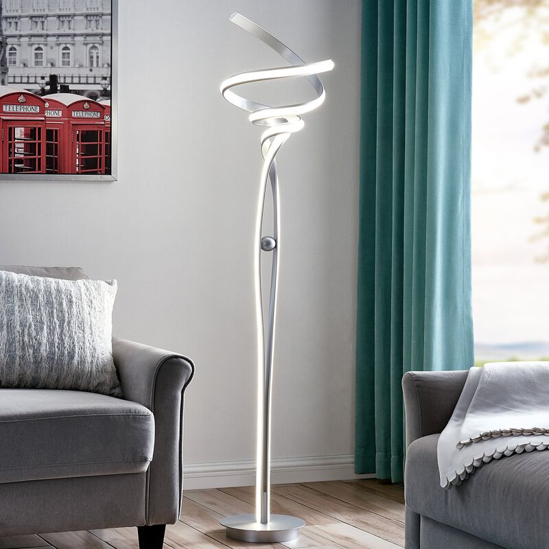 Munich Floor Lamp White Metal Dimmable Integrated LED
