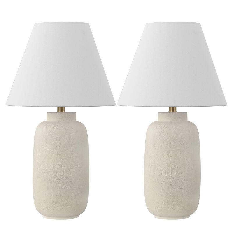 Elinore 24.5" Minimalist Scandinavian Resin/Iron Ginger Jar LED Table Lamp