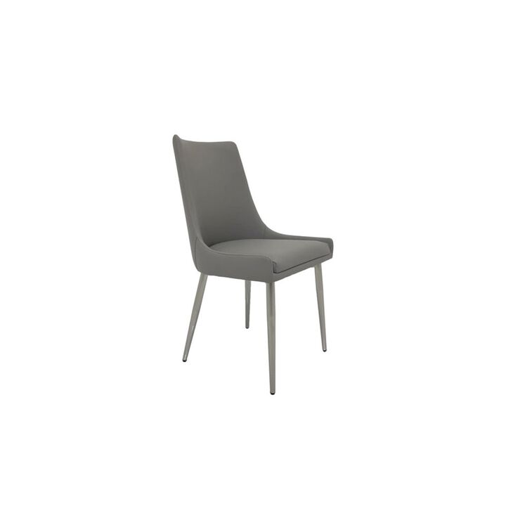 Set of 2 Dining Chair with PU Seat and Matte Gold Legs