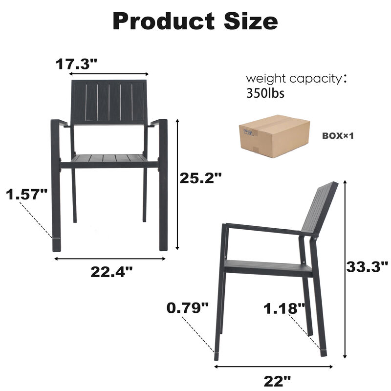 Warzeb 5‑Piece Outdoor Patio Dining Set image number 8