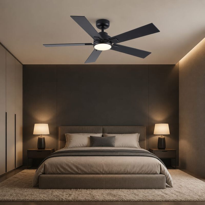ELEMENT ACE Modern 52 Inch Reversible Ceiling Fan with Integrated Dimmable LED Light, Quiet DC Motor and Remote Control image number 3