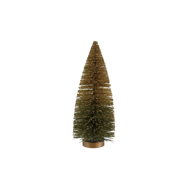 Sisal Bottle Brush Tree with Glitter, Green Ombre