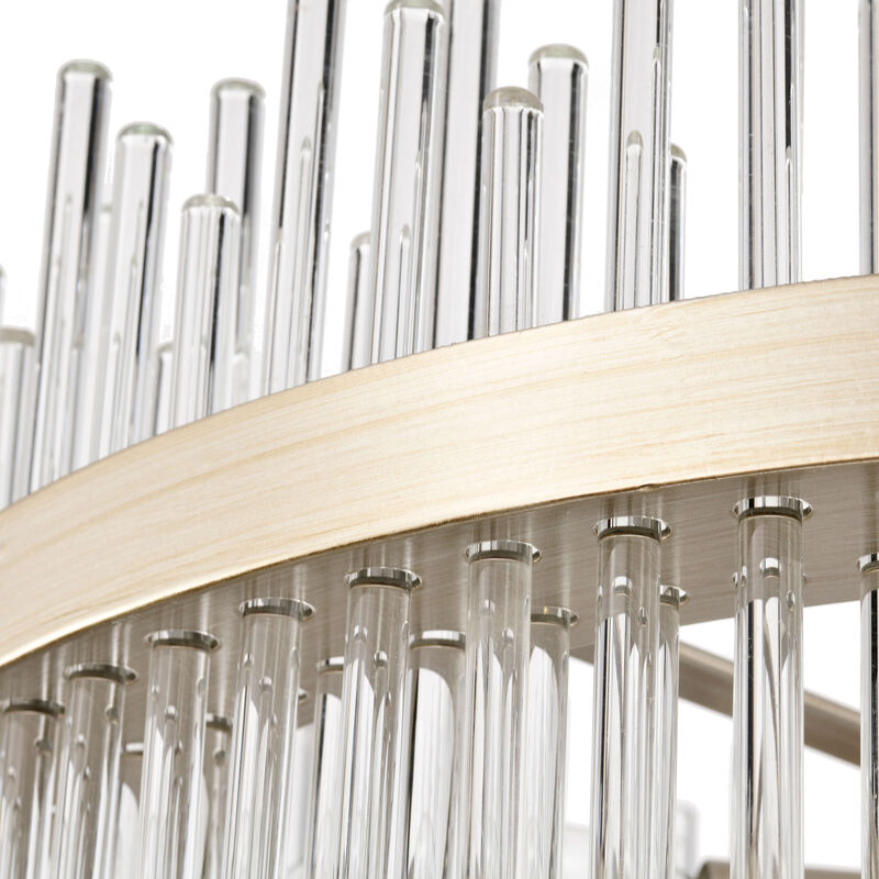 Paula 5-light Brushed Champagne Silver Clear Glass Bars Chandelier image number 5
