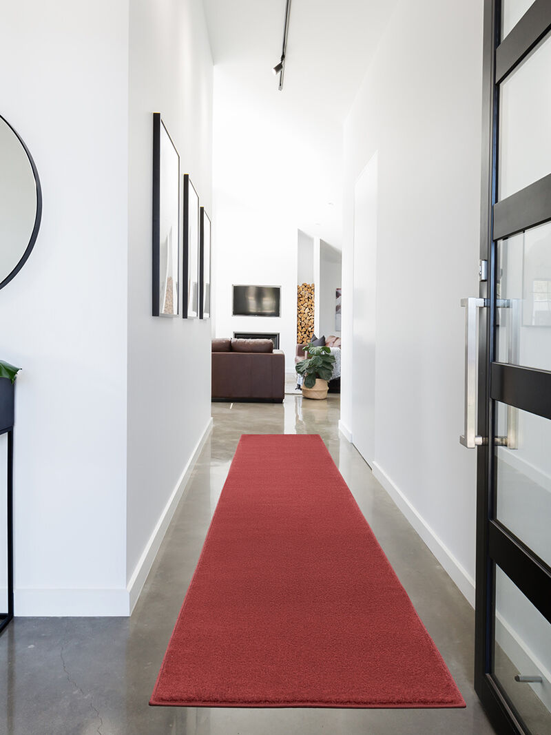 Nourison Essentials NRE01 Brick Red 2'2" x 18' Rug image number 7