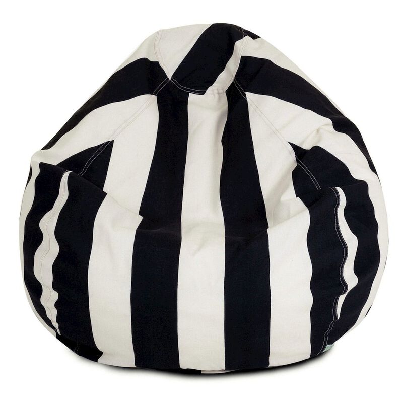 Majestic Home Goods Large Bean Bag Vertical Stripe Black