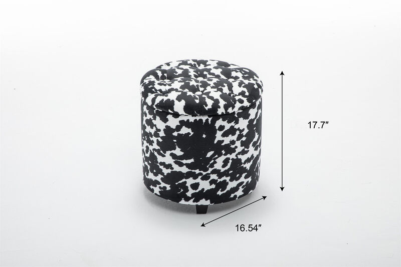 Round Storage Ottoman image number 7