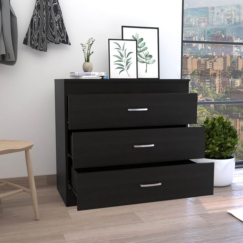 Zurich Three-Drawers Dresser-Black