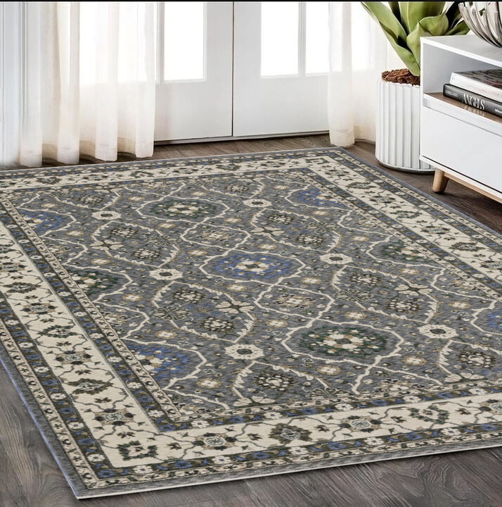 HomeRoots Oriental Area Rug With Fringe