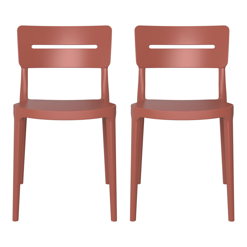 WestinTrends Outdoor Modern Stackable Plastic Patio Dining Chairs (Set of 2)