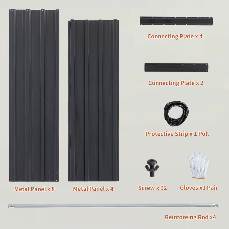 Mondawe 6x3x2 FT Metal Raised Garden Bed with Galvanized Steel