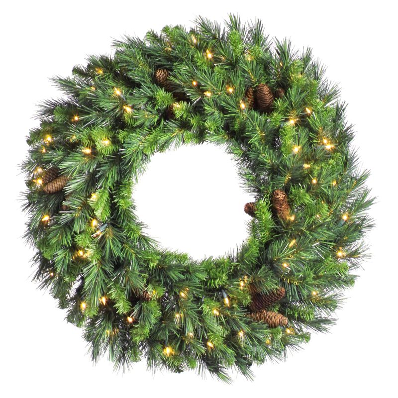 Vickerman 24" Cheyenne Pine Wreath with 50 Warm White LED Lights image number 0