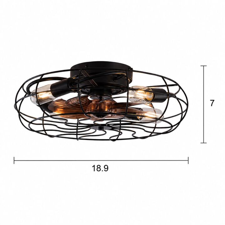 ELEMENT ACE 19 Inch Flush Mount Ceiling Fan with Light, 6 Speed Remote Control, Reversible Quiet DC Motor, Low Profile for Bedroom Low Ceiling Spaces