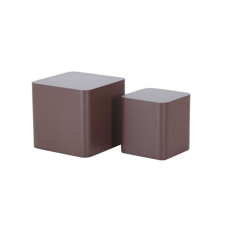 MDF Nesting table set of 2 Chocolate Brown