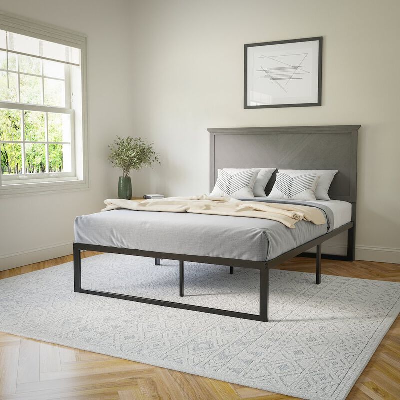 Flash Furniture Contemporary Full Size Herringbone Pattern Headboard image number 8
