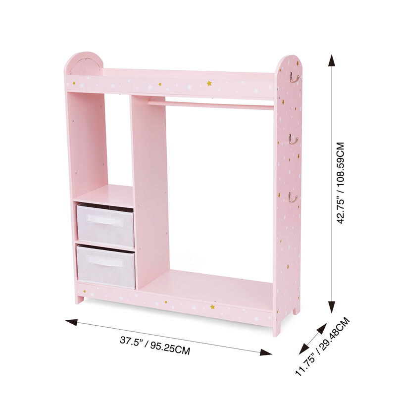 Fantasy Fields - Fashion Twinkle Star Prints Jasmine Toy Dress Up Unit Kids Furniture - Pink