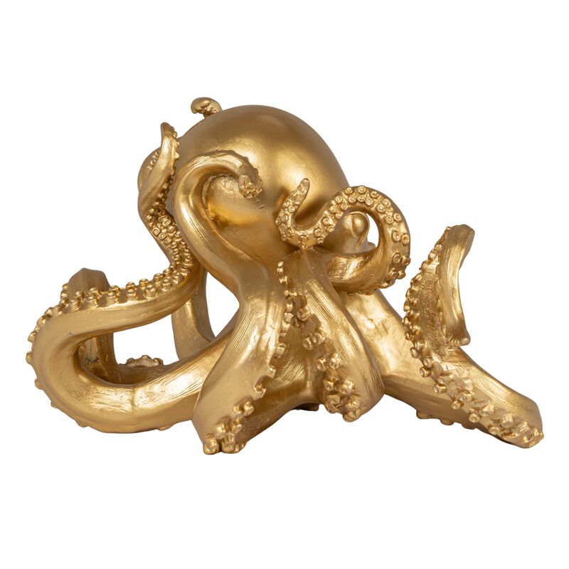 Resin Octopus Bookends, Metallic Gold Finish image number 5