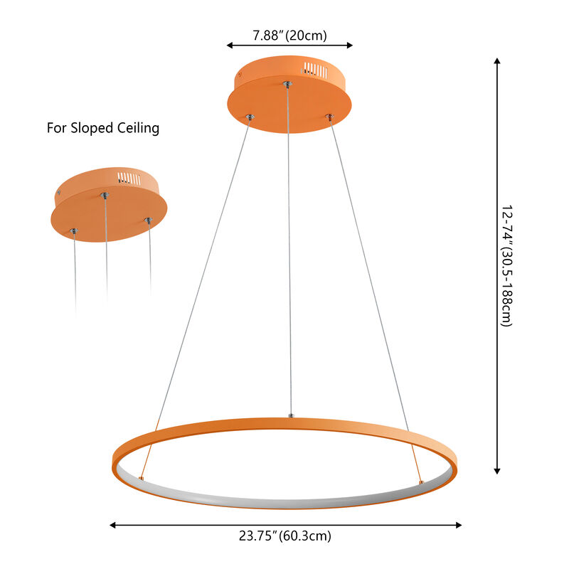 Brice Modern Contemporary Metal Round Dimmable Integrated LED Pendant