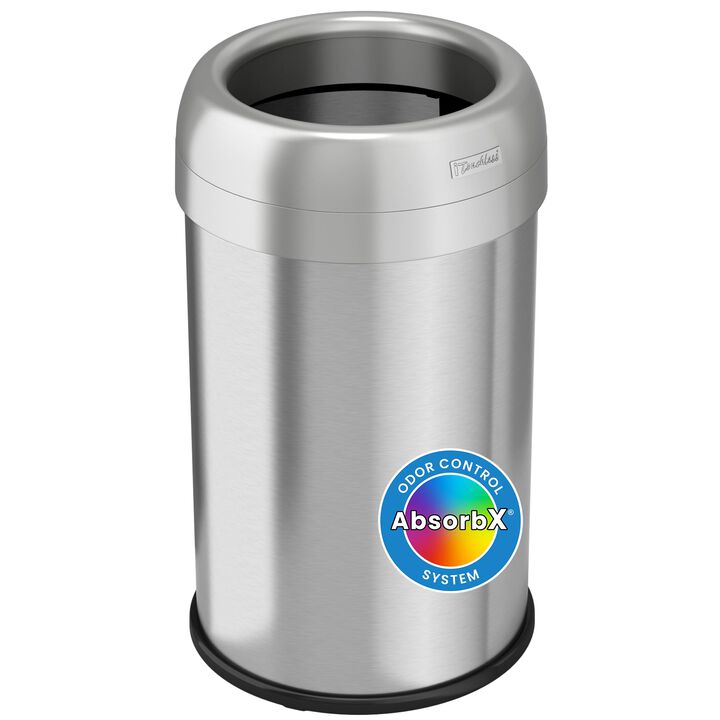 iTouchless 13 Gallon Round Open Top Trash Can