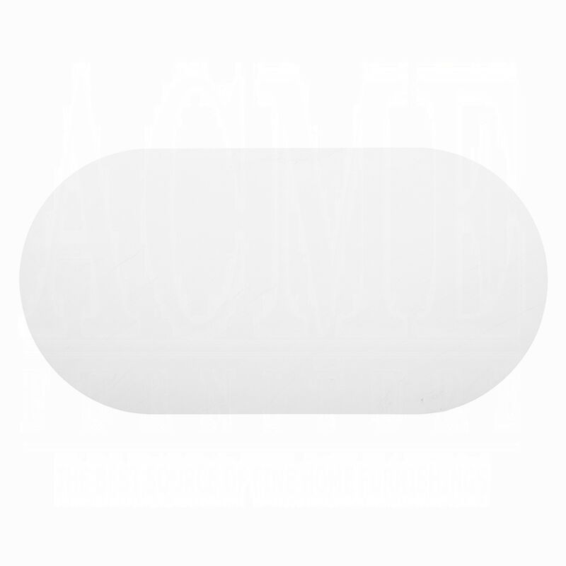 Jeh Coffee Table, 55 Inch White Oval Top, Dual Pedestal Base, Oak Brown image number 6