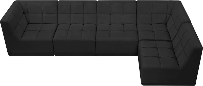 Meridian Furniture Relax Black Velvet Modular Sectional image number 7