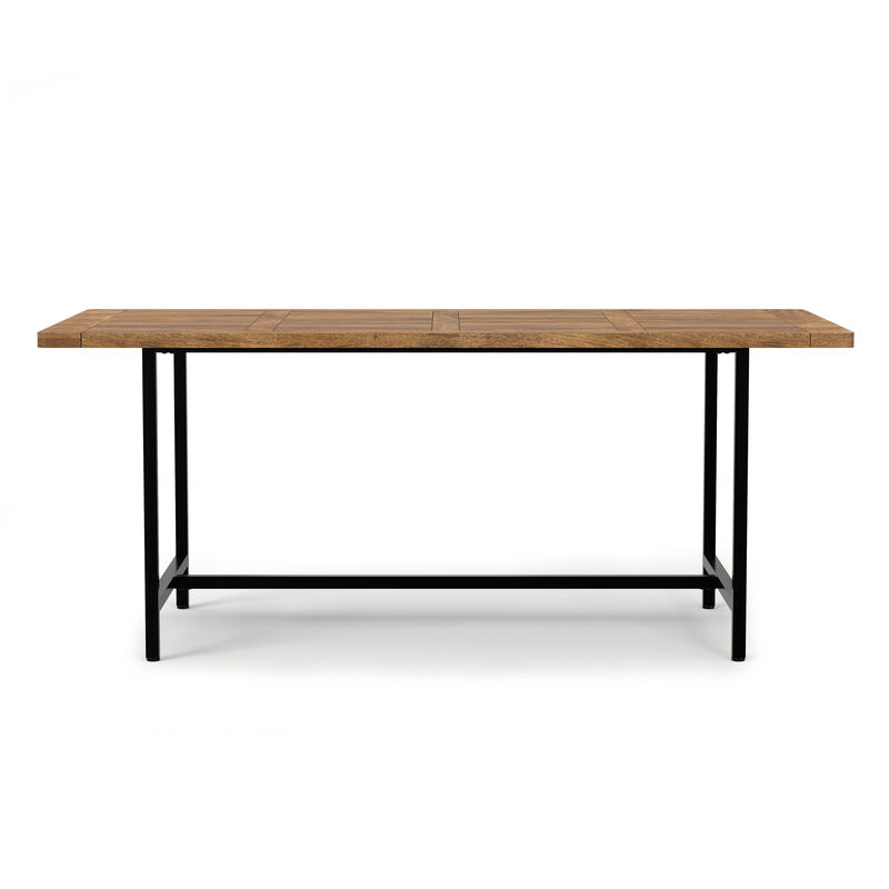 Campbell 72 inch x 36 inch Rectangle Modern Industrial Dining Table in Burnt Wax