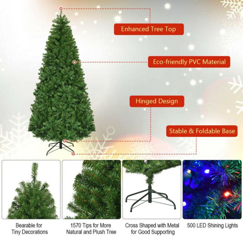 Hivvago 4/5/6/7/8/9 Feet Artificial Premium Hinged Christmas Tree