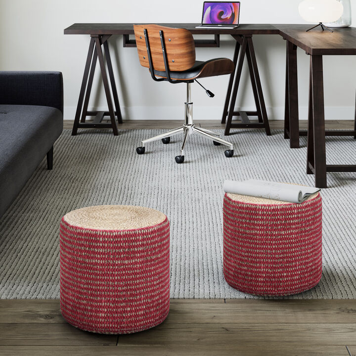 Larissa Round Braided Pouf