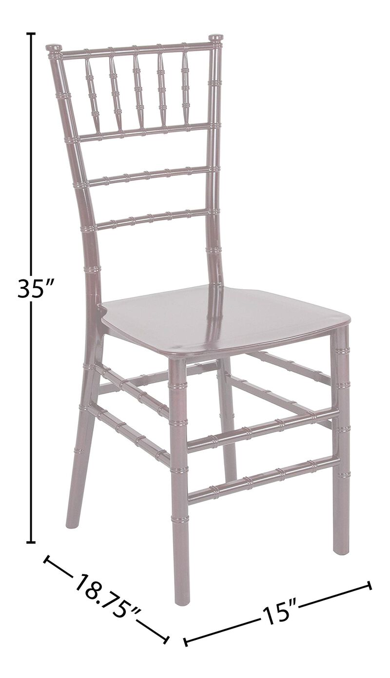 Flash Furniture HERCULES Series Mahogany Resin Stacking Chiavari Chair image number 2