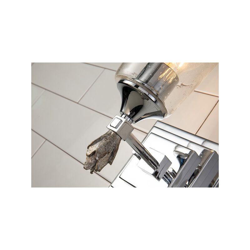 Lucas McKearn Vetiver 1 Light Wall Sconce in Polished Chrome with Silver Accent