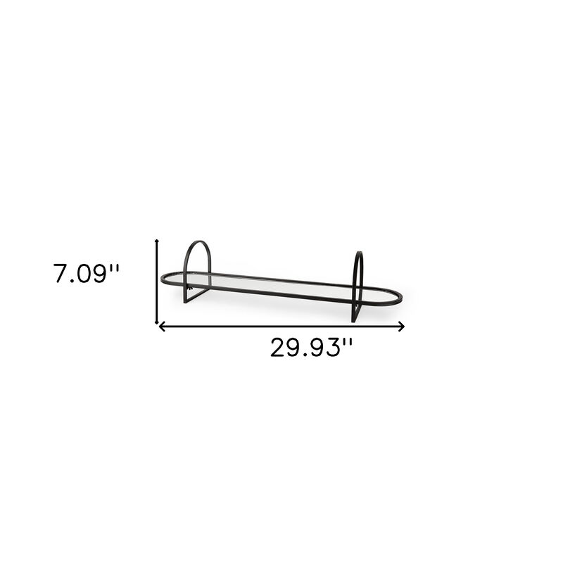 HomeRoots Set of Two Black Oval Metal Handmade Serving Tray With Handles image number 4
