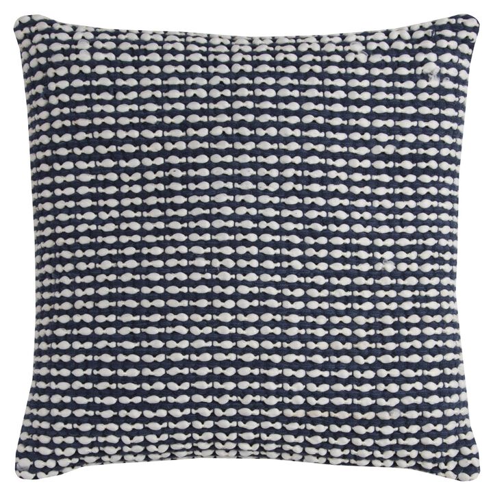 Rizzy Home Navy/White Pillow