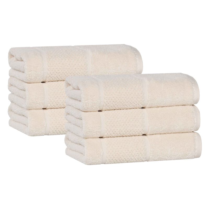 6 Piece Hand Towel Set in Viscose Cotton Blend with Textured Design image number 0