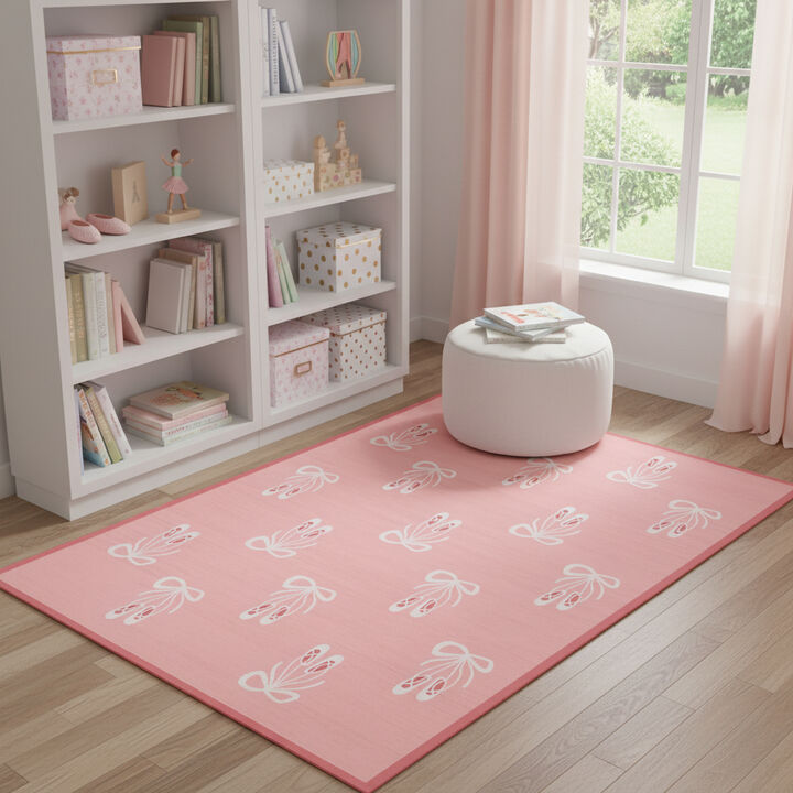 HomeRoots Ballet Slipper Youthful Washable Area Rug