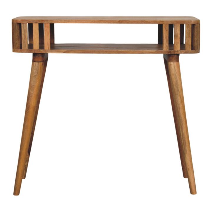 Artisan Furniture Solid Wood Slatted Oak-ish Console