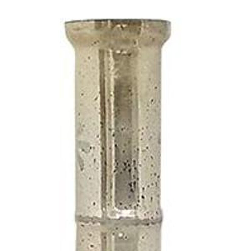 HomeRoots 35" Silver Floral Glass Cylinder Floor Vase image number 3