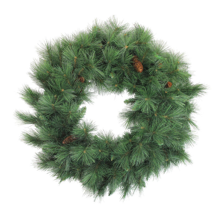 Mixed White Valley Pine Artificial Christmas Wreath  36-Inch  Unlit