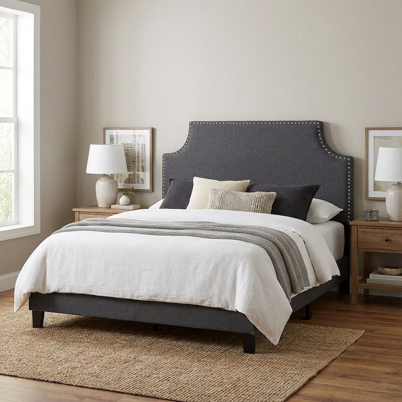 Upholstered Fabric Twin Headboard with Padded Design and Sturdy Frame image number 3