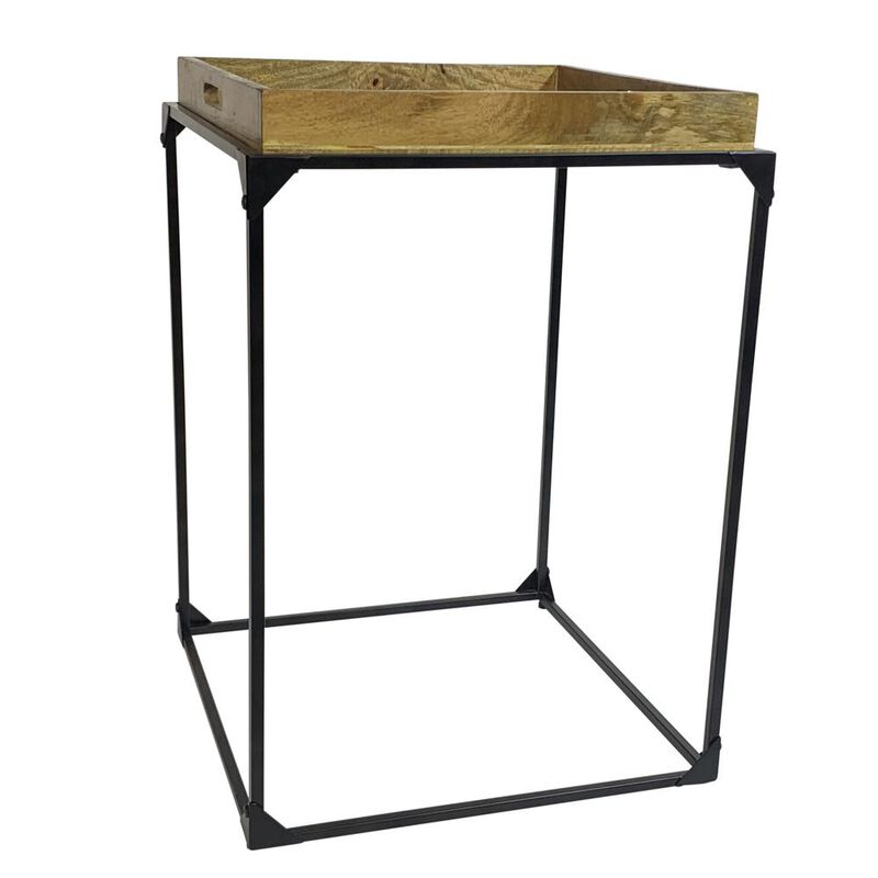 Carolina Living Cooper Tray Table - Inlay Natural - Black