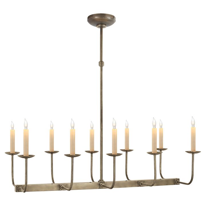 Linear Branched Chandelier in Antique Nickel