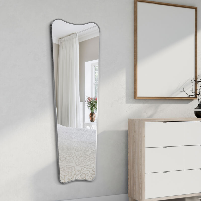 Alfie Large Rectangular Metal Framed Wall Mounted Full-Length Mirror