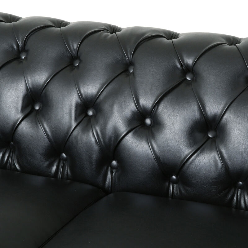 Merax Mirod Comfy 3-Seat Sofa with Wooden Legs, Retro Style for Living Room and Study Sofa image number 8