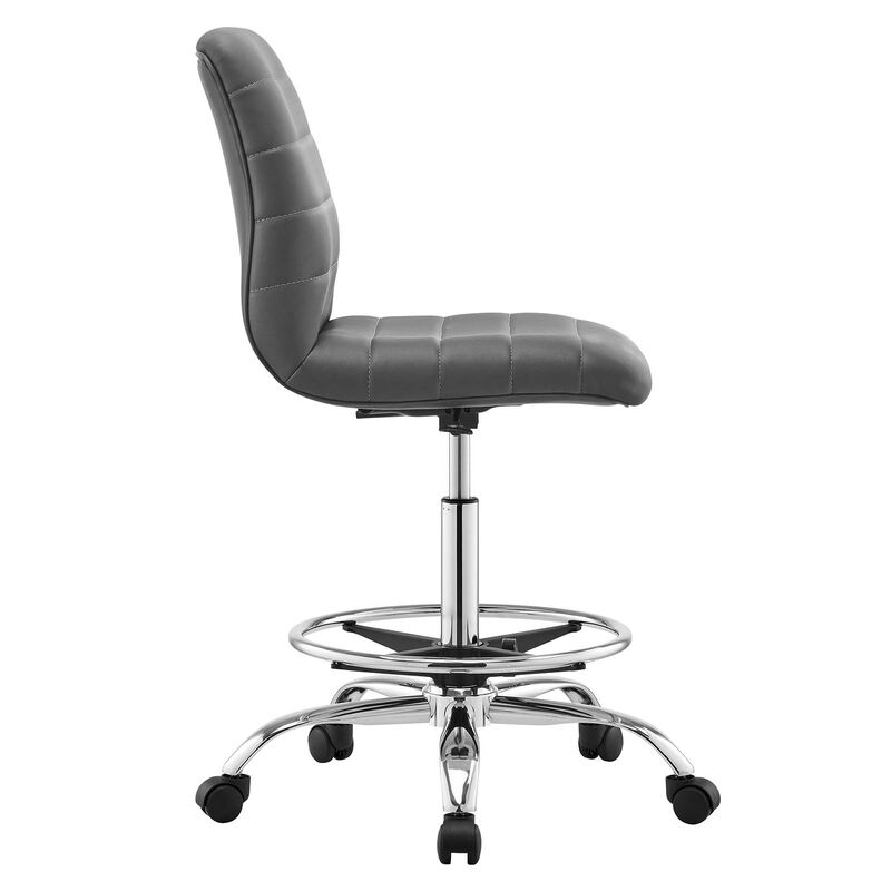 Modway Furniture - Ripple Armless Vegan Leather Drafting Chair image number 3
