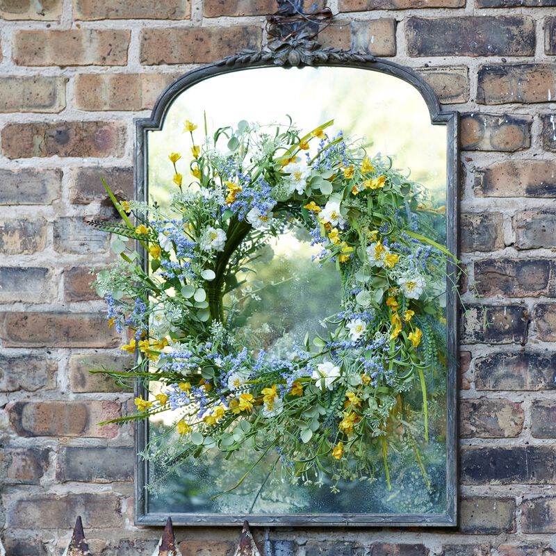 Mixed Daisy and Lavender Wreath for Front Door, Wall, or Seasonal Home Decor
