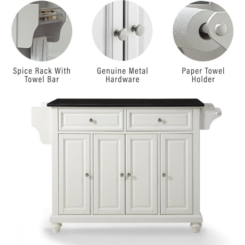 Cambridge Granite Top Full Size Kitchen Island/Cart