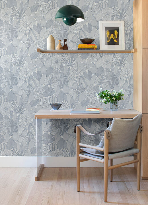 Mathias Blue Botanical Wallpaper
