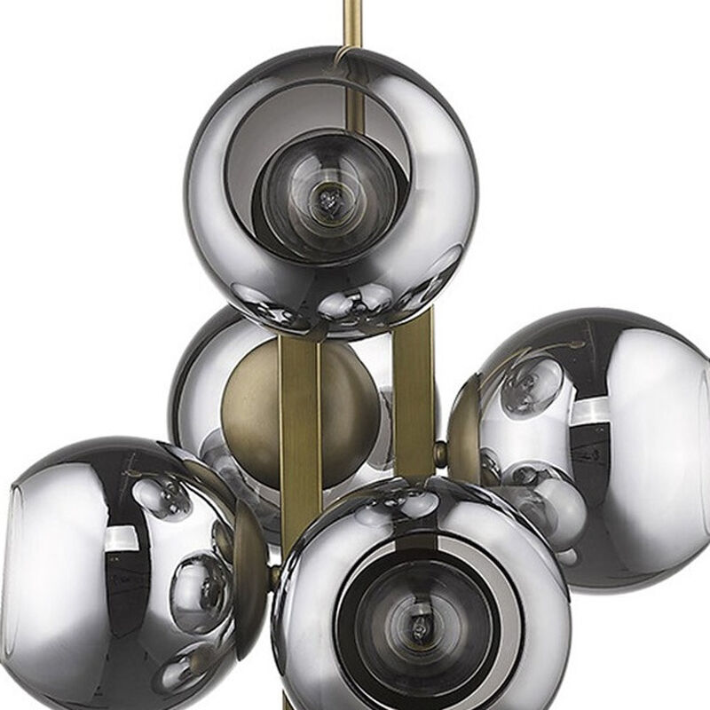 Hivvago Lunette 6-Light Aged Brass Pendant