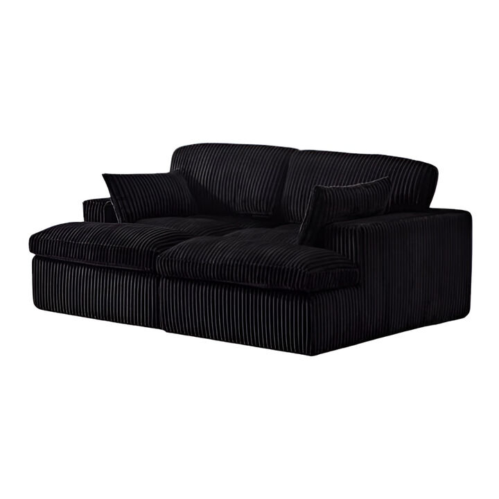 Oversized Double Chaise Lounge Sofa Bed with Deep Seat and Plush Upholstery