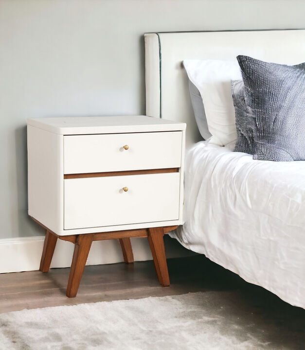Contemporary Two Drawer Wood Nightstand – Functional Bedroom Storage