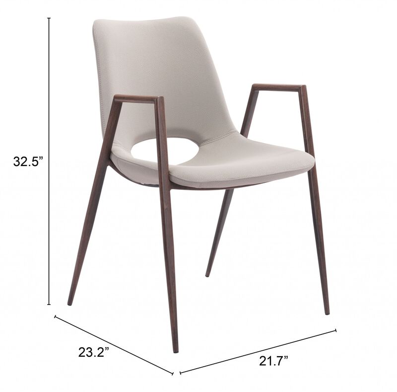 Set of Two Upholstered Faux Leather Dining Chairs with Armrests & Open Back image number 6