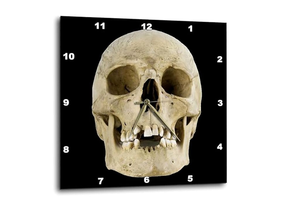 Font Skull Wall Clock 10 Inch Home Decor